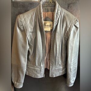 Bernardo Vintage Gray Cropped Leather Jacket 70s/80s